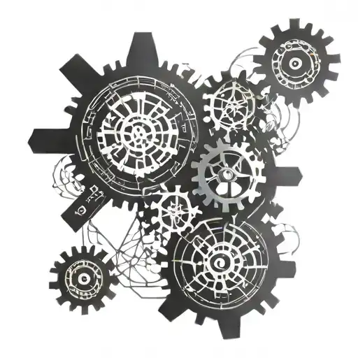 mechanical gears tattoo design idea