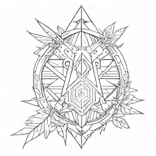 Native American arrowhead patern tattoo design idea