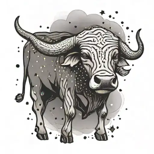 A Taurus constellation with the words 'Family is my God' incorporated into the design tattoo design idea