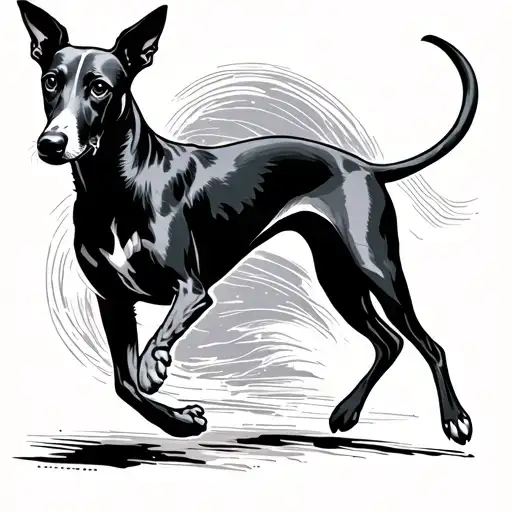 greyhound running tattoo design idea