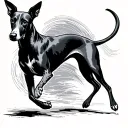 greyhound running tattoo design idea
