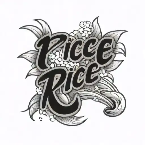 script that says Rice Twice! tattoo design idea