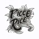 script that says Rice Twice! tattoo design idea