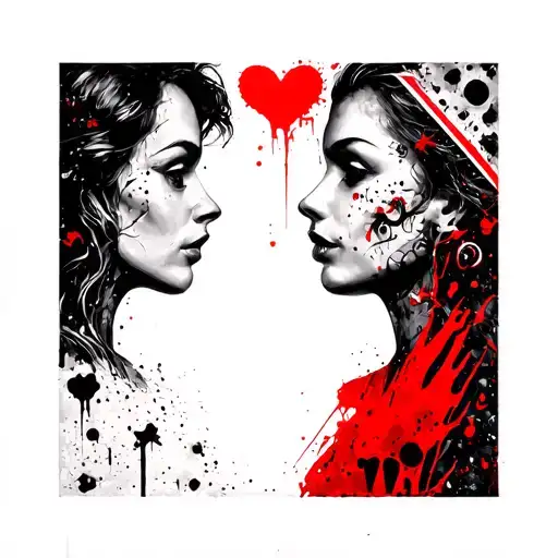 matching love,acceptance and forgivness representations intertwined symbols tattoo design idea