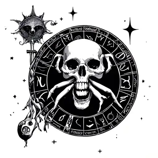 blunt music cancer zodiac tattoo design idea