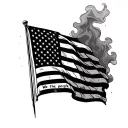 an American flag draped down on my arm, and on the forearm have " We the people " with smoke or shading. I want this to  tattoo design idea