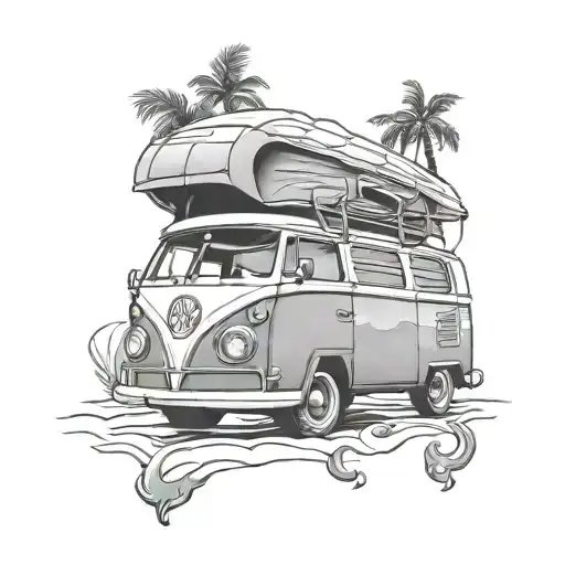 Campervan tattoo design idea