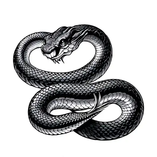 Japanese Style Snake tattoo design idea