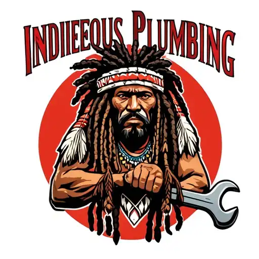 "Indigenous Plumbing " "Indigenous Plumbing " "Indigenous Plumbing " gangsta dread locks Native American holding wrench tattoo design idea