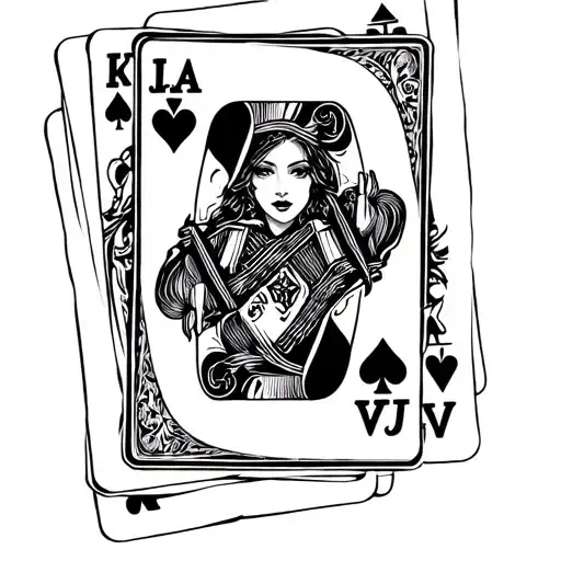 risk taker with cards tattoo design idea