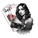 risk taker with cards tattoo design idea