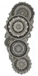 Geometric background with multiple mandalas  tattoo design idea