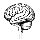 anatomically correct brain with kintsugi only in the right hemisphere tattoo design idea