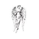 a statue of an angel wings tattoo design idea