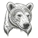 polar bear wearing tattoo design idea