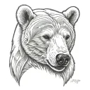 polar bear wearing tattoo design idea