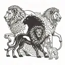 three transformations, into a camel, a lion and a child tattoo design idea