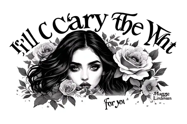  " I'll carry thе weight for you "  with Maggie Lindemann reference tattoo design idea