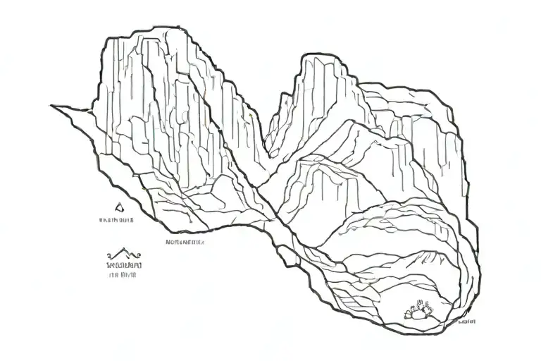 gps coordinates of angel's landing with simple angel's landing mountain outline tattoo design idea