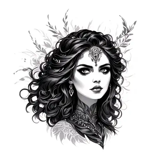 dark side goddess sexy tattoo design idea