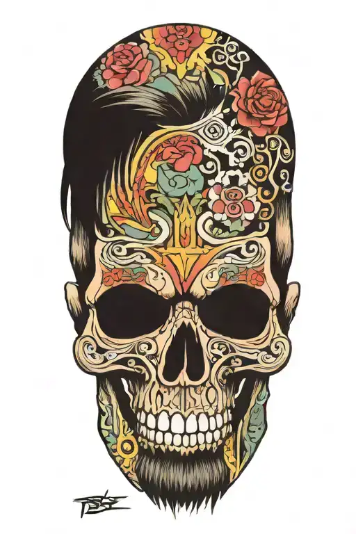 rock 70s rock music tattoo design idea