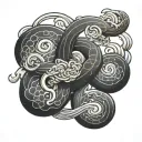 symbol for infinity integrated with the name Alfio  tattoo design idea