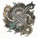 symbol for infinity integrated with the name Alfio  tattoo design idea