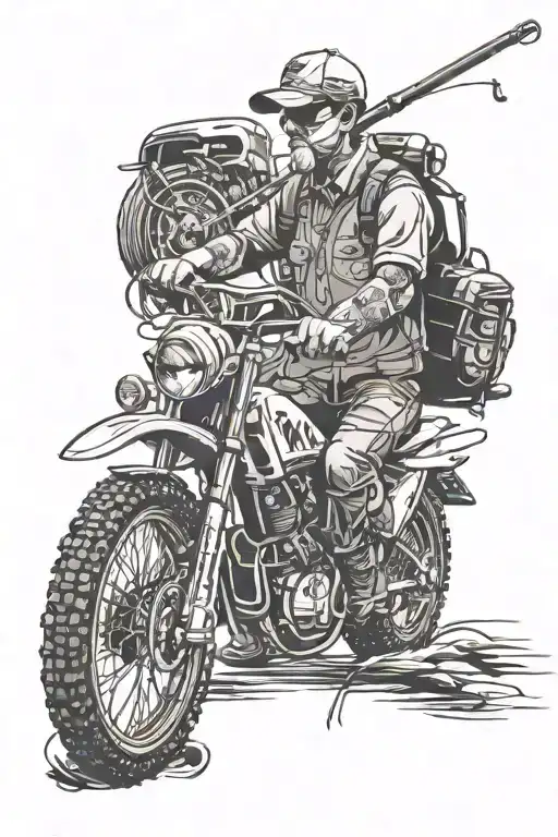 Dad memorial. Fishing, camping, motocross, mechanic, tattoo design idea