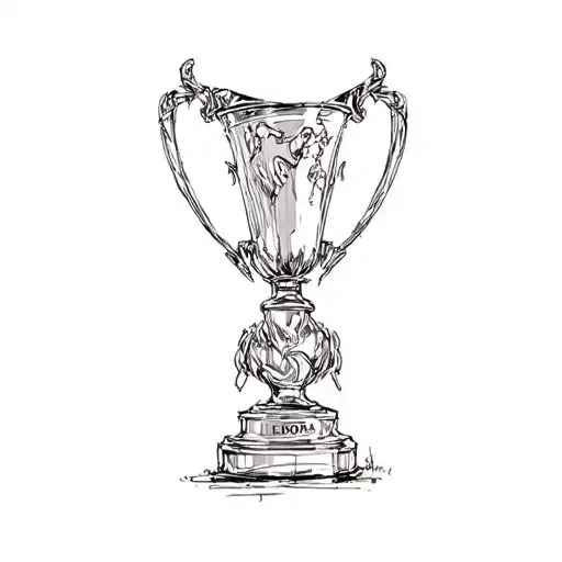 the uefa champions league trophy tattoo design idea