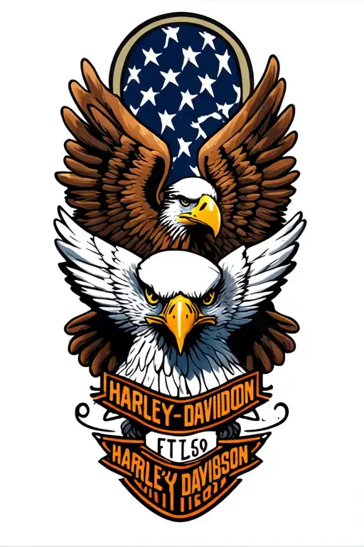 harley-davidson eagle tattoo design idea