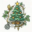 christmas tree tattoo design idea