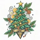christmas tree tattoo design idea
