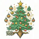 christmas tree tattoo design idea