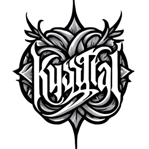 Melissa ambigram that says krystal tattoo design idea
