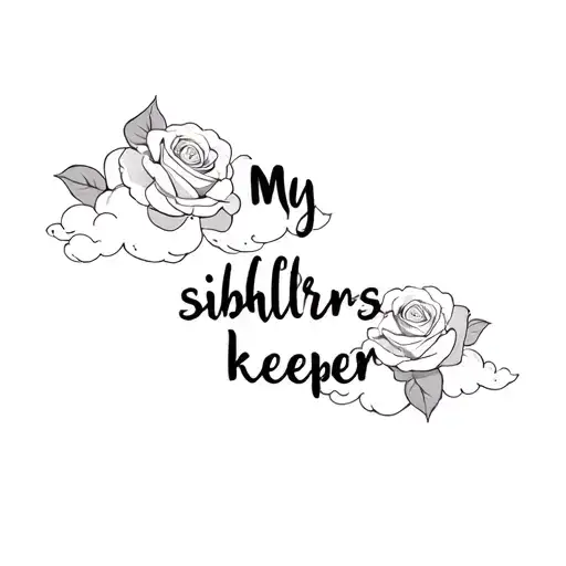 "My siblings keeper " roses and clouds tattoo design idea