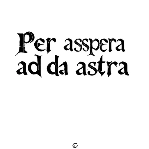 "Per aspera ad astra" chest text in roman style tattoo design idea