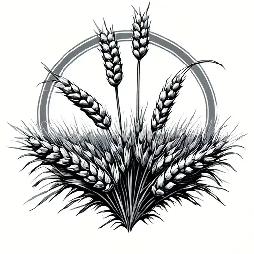 high wheat field ,key  tattoo design idea