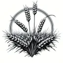 high wheat field ,key  tattoo design idea