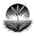 high wheat field ,key  tattoo design idea