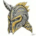 predators helmet tattoo design idea