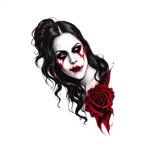 female vampire tattoo design idea