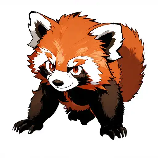 sexy furry redpanda anthro futa softcore tattoo design idea