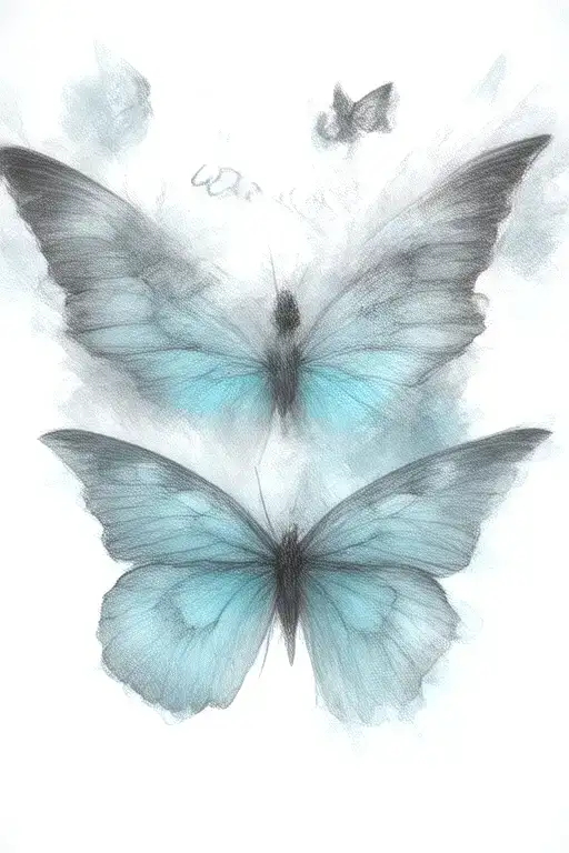 butterflies representing ovarian cancer with forever 16 and the initials AERW tattoo design idea