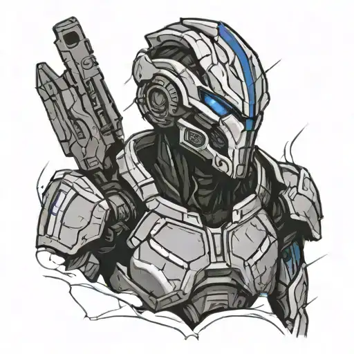 Mass Effect small garrus  tattoo design idea