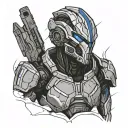 Mass Effect small garrus  tattoo design idea