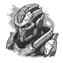 Mass Effect small garrus  tattoo design idea