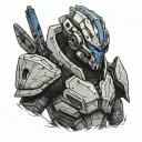 Mass Effect small garrus  tattoo design idea