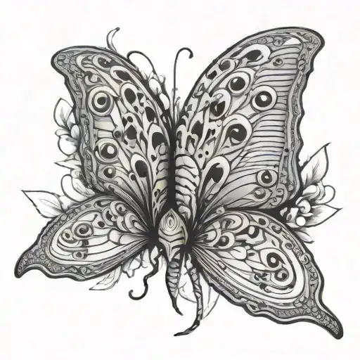a slug turns into a moth emerging tattoo design idea