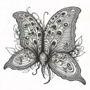 a slug turns into a moth emerging tattoo design idea