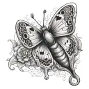 a slug turns into a moth emerging tattoo design idea